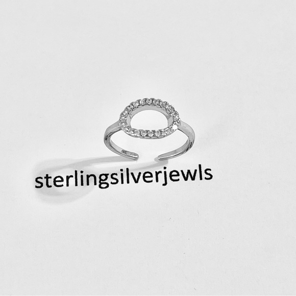 Sterling Silver Open Circle CZ Toe Ring, Halo Rings, CZ Stone Jewelry - Picture 2 of 11